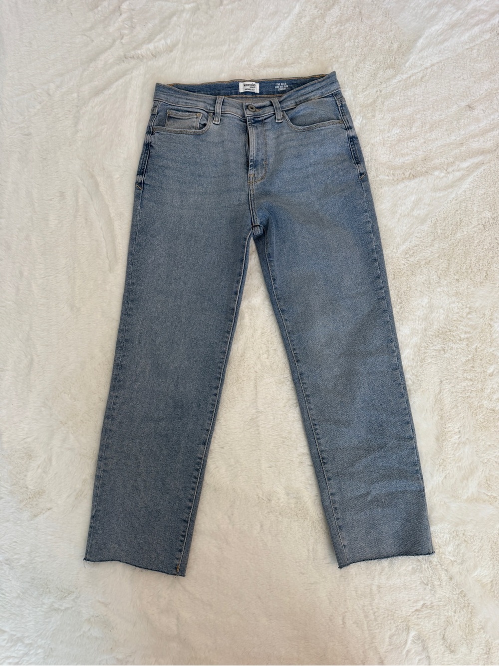Kensie Jeans The Allie High-Rise Slim Straight Jeans - Light Blue - Picture 6 of 7